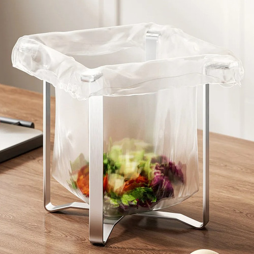 Stainless steel foldable trash - stainless,