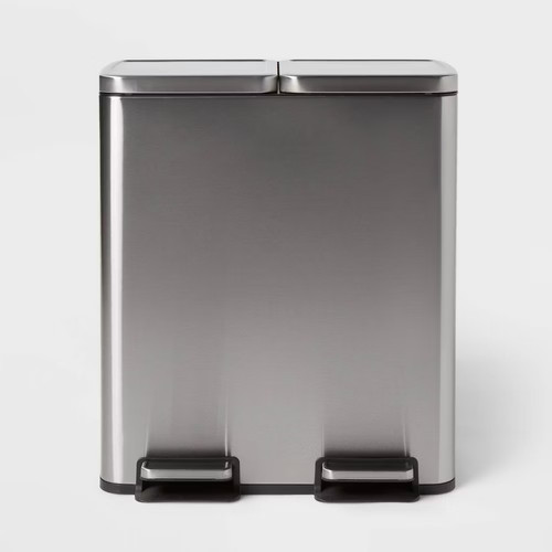 60l stainless steel step trash - 60l,